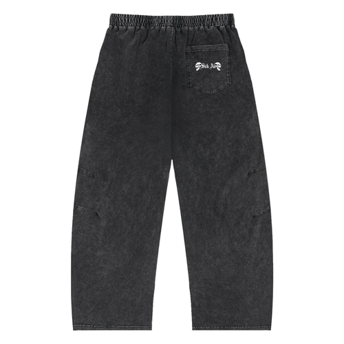 Snow Wash Drawstring Cotton Pants