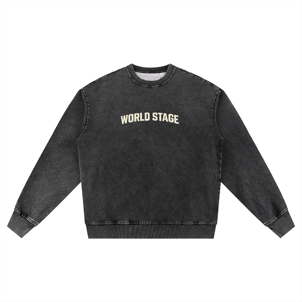 Snow Wash Oversized Crewneck Sweatshirt